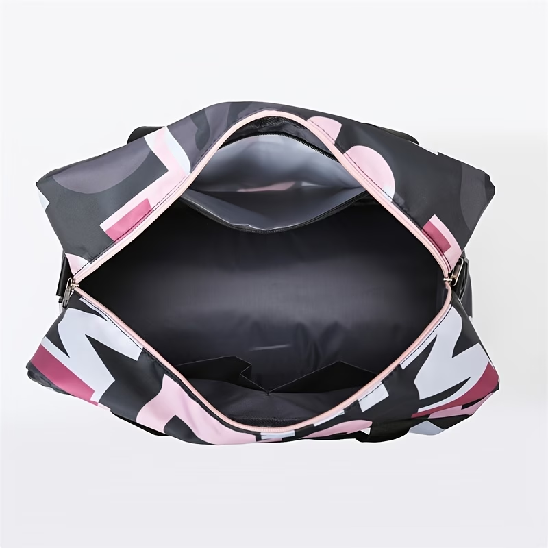 Duffel Bag with Independent Shoe Compartment - Lightweight, Large Capacity, Nylon, Machine Washable - Ideal for Swimming, Vacation, Short Business Trips, Maternity, Student Housing, Boarding, Yoga & Fitness Sessions - Fits Over Suitcase Handle