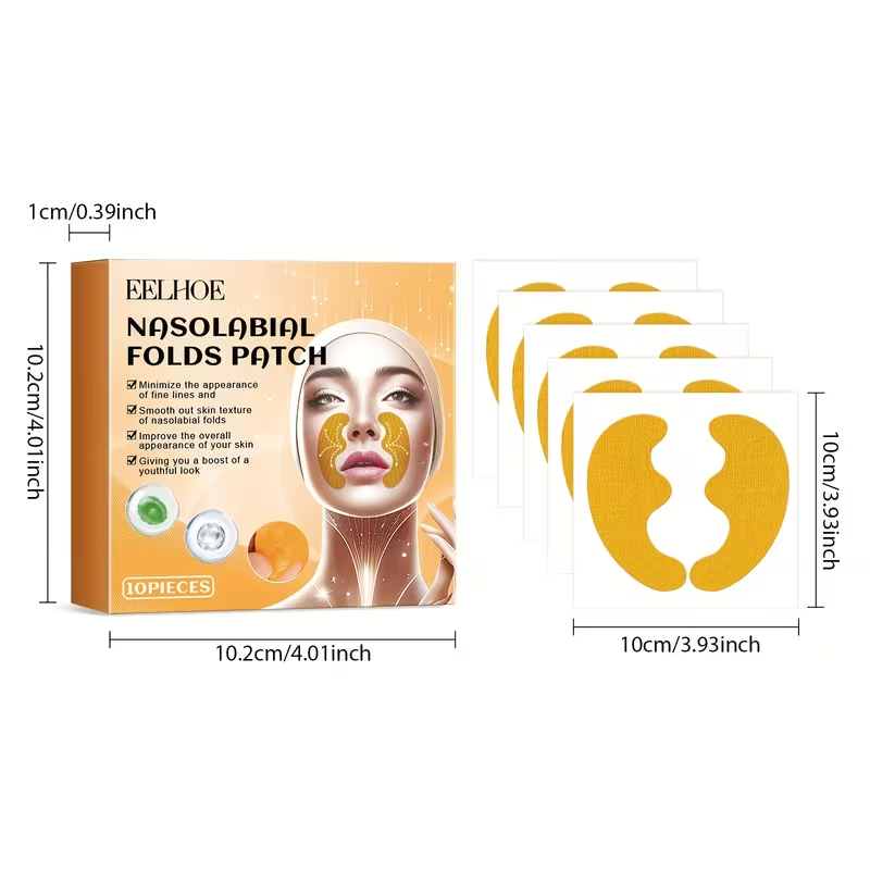 10pcs of Patches for Smoothing Nasolabial Folds - a Solution for Firming Skin Care, Resulting in Smooth And Youthful Skin