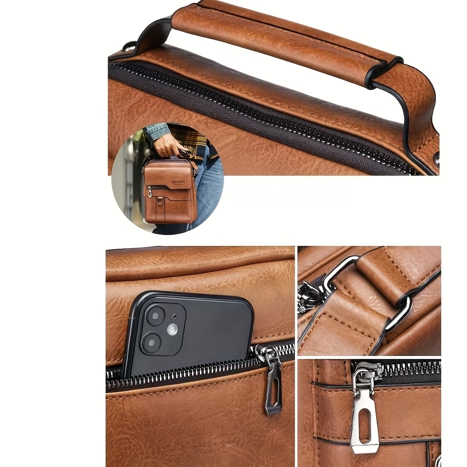 Fashionable High-End Vintage Shoulder Bag, Vertical Business Versatile Casual Crossbody Commuter Messenger Bag