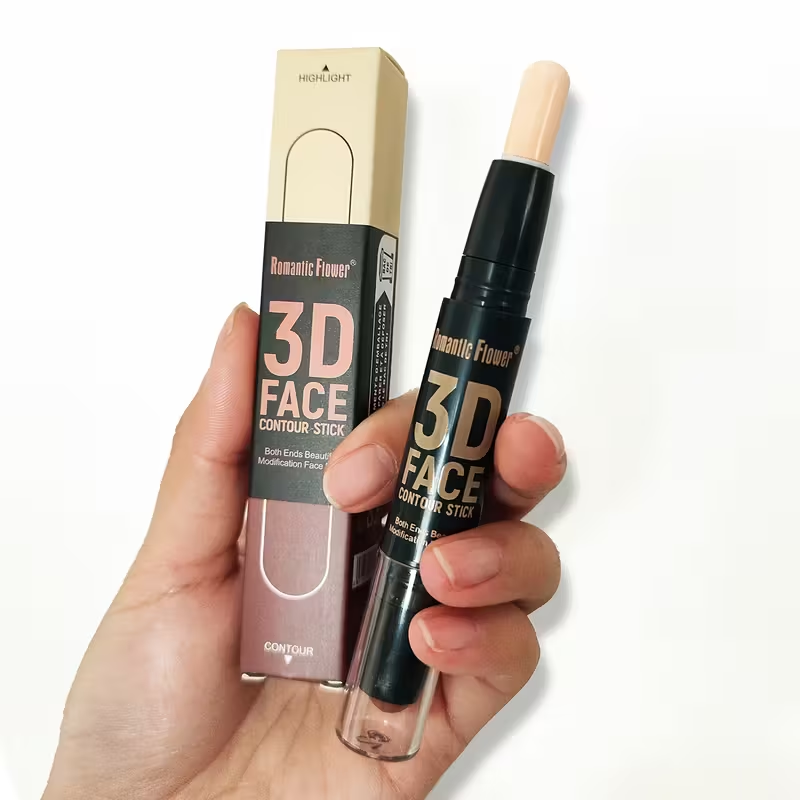 [Contour Stick] Waterproof Long Lasting Double Head Contour Stick | Highlights&Contour&Concealer 3D Face Makeup with Plant Squalane