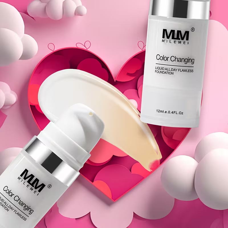 Two-In-One Color-Changing Foundation, Long-Lasting Waterproof, Medium to Full Coverage Matte End Base Makeup. All Light Beige Types, Smooth Texture, Easy Application. Perfect Summer Mother'S Day Gift for Girlfriend, Mother, Or Friend