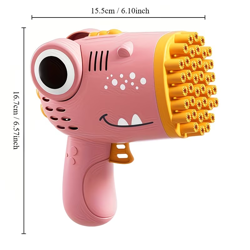 40-hole handheld dinosaur bubble machine fully automatic toy bubble gun without battery without bubble liquid outdoor wedding activity props Gatling multi-hole bubble gun Christmas toy gift