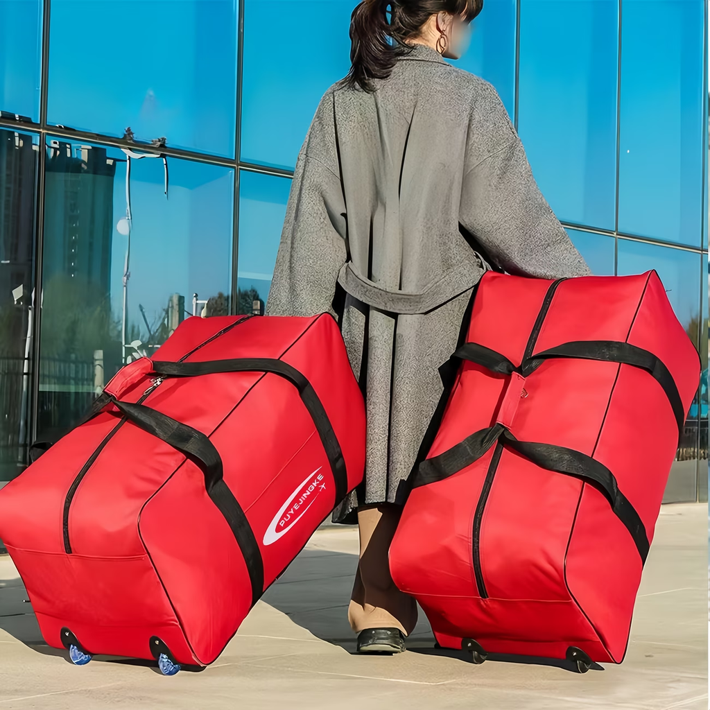 1pc Enormous Suitcase with Wheels, Large Portable Travel Bag, Foldable Travel Bag, Multifunctional Luggage Bag - Extended Handle Design, Upgraded Smooth Crystal Wheels - Suitable for Short And Long Distance Travel, Outings, Moving, College