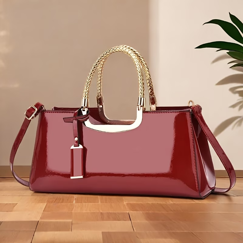 Charming Shiny Patent Evening Clutch - Premium Handbag for Parties And Weddings - Women'S Fashion Evening Bag