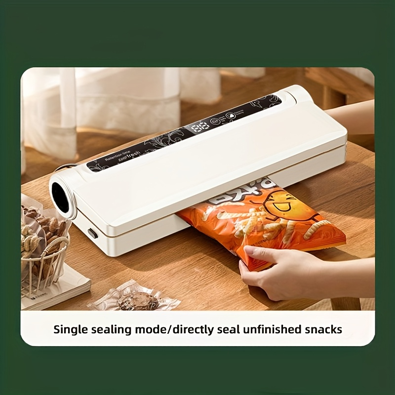 Food vacuum sealing equipment, multi-functional sealing machine, portable small kitchen snack bag sealing machine, food storage air-filling electric vacuum pump with air pump.