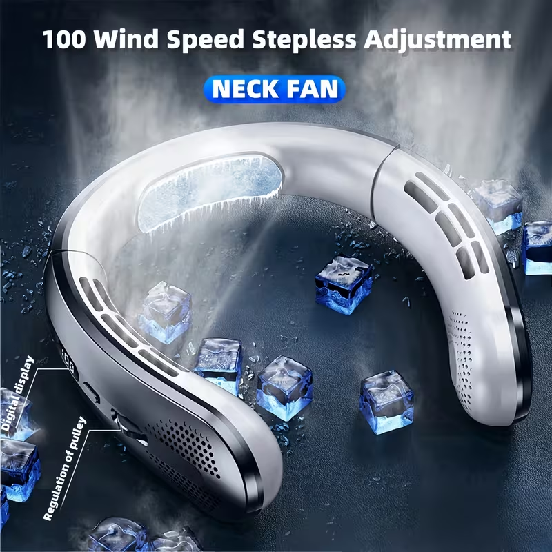 1 Portable USB Charging Neck Fan - Adjustable Strong Wind for Outdoor Sports And Activities