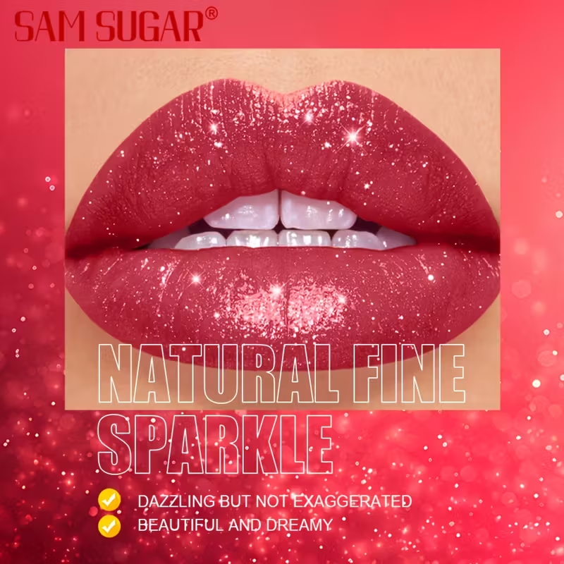 1pc SAM Waterproof Pearlescent Lip Gloss - Long-Lasting Shimmer Lipstick, Non-Sticky Hydrating Formula with Pearlescent, Moisturizing Lip Gloss for All Skin Types (,,, Tints) - Easy Application