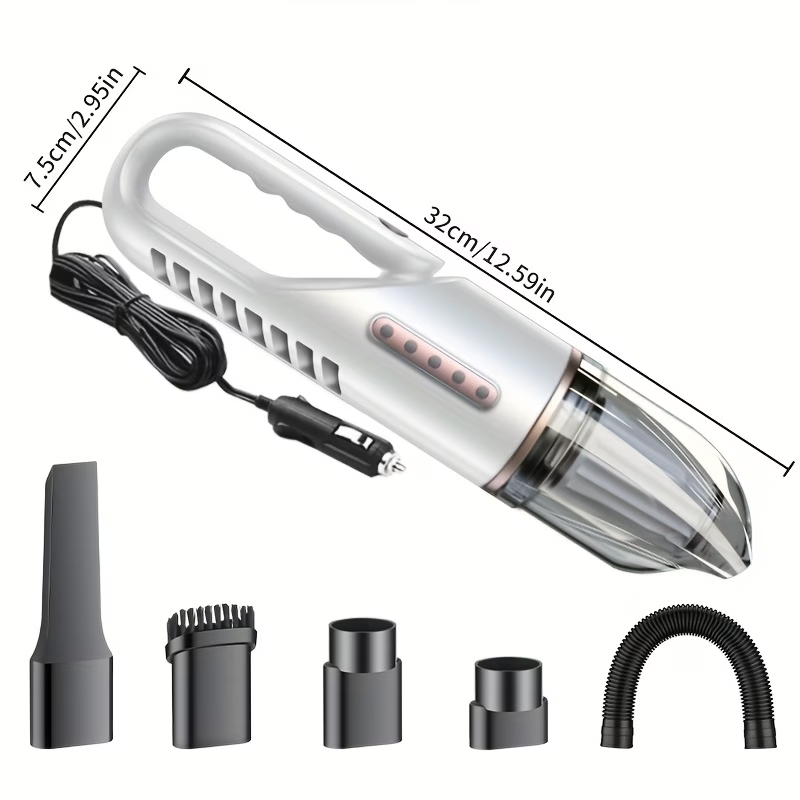 High-power Mini Handheld Car Vacuum Cleaner| Easy To Clean Pet And Car Dust, Low Noise, Multiple Accessories, Super Suction And Portable Cleaning Vacuum Cleaner, No Need For Batteries To Clean, Without Battery