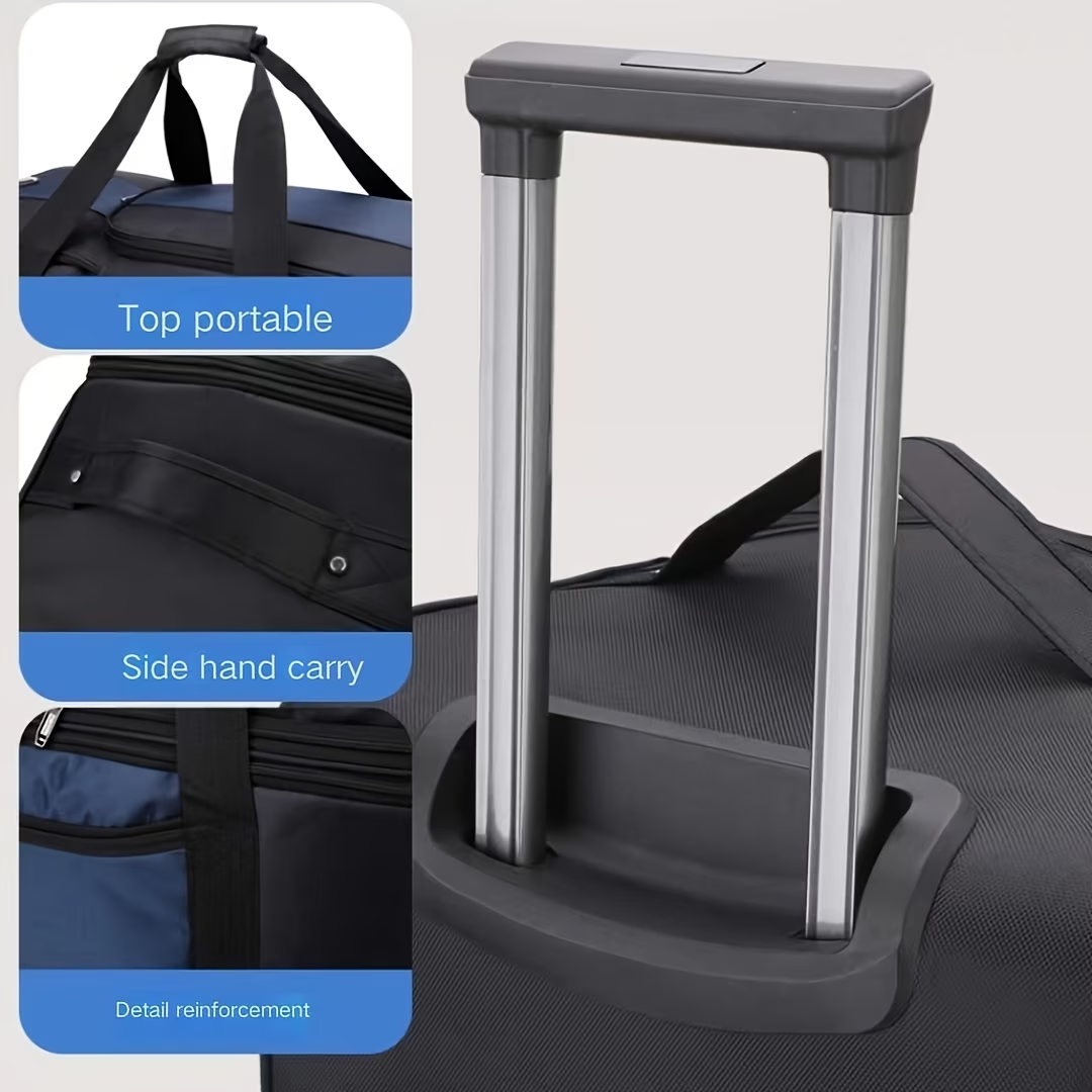 Large Capacity Expandable Travel Bag, Can Be Carried as a Backpack, Pulled on Wheels, or Handheld, Dual-Use as a Shoulder Bag or Backpack