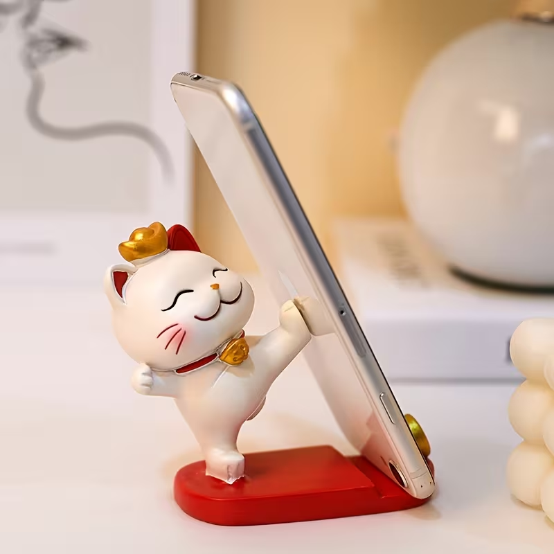 Cute Cartoon Cat Mobile Phone Tablet 1pc Holder Stand Office Desk Ornament Suitable for Mobile Phones and Tablets