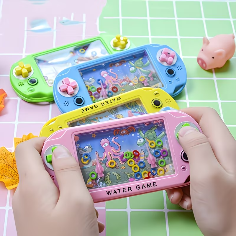 2pcs Mini Water Ring Toss Game - Vibrant Multi-Color - Handheld Water Play Toy for Travel & Party Favors