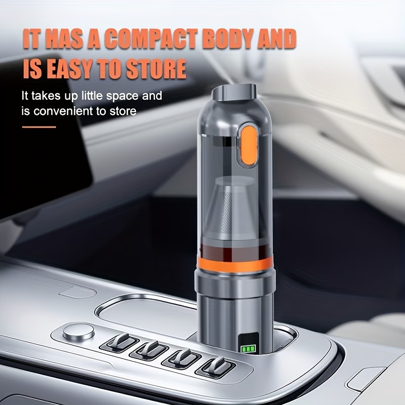 100W Handheld Vacuum Cleaner with Powerful Suction | Upgraded Brushless Motor, Rechargeable Lithium Battery, Suitable for Car, Home, and Office Use, Comes with Cleaning Hose