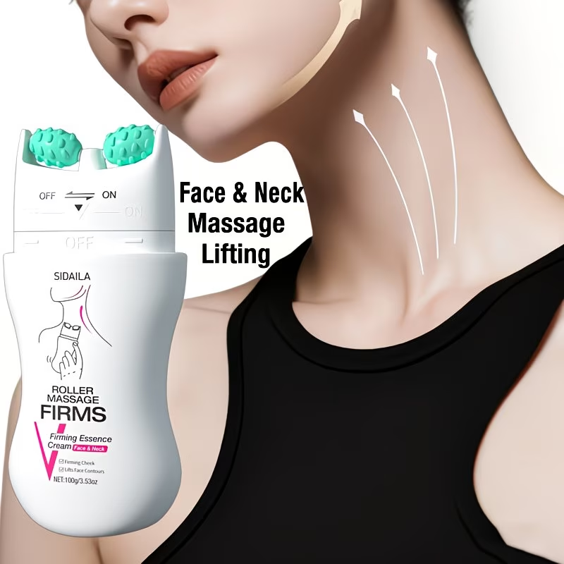 Instant Lifting & Firming Neck Wrinkle Cream with V-Shaped Roller, Neck & Face Cream, Skincare, Lifting, Firming, Smoothing, Minimizes Wrinkles/Fine Lines, 2-in-1: Hydrating & Firming, Hydrolyzed Collagen, Retinol, Niacinamide, Shea Butter