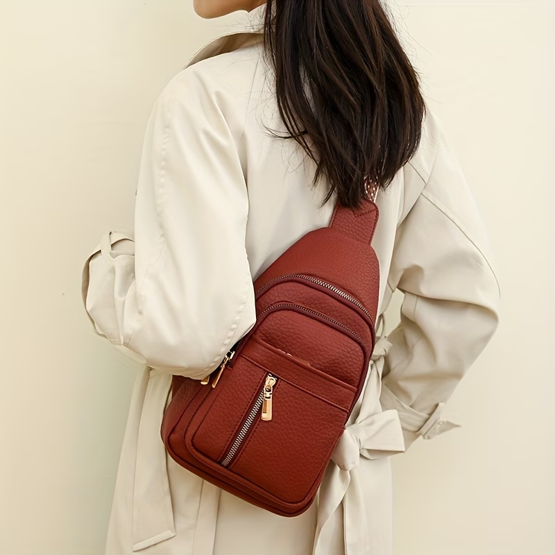 Women'S Vintage Versatile PU Crossbody Bag, Casual And Stylish with Multiple Pockets And Large Capacity Shoulder Bag