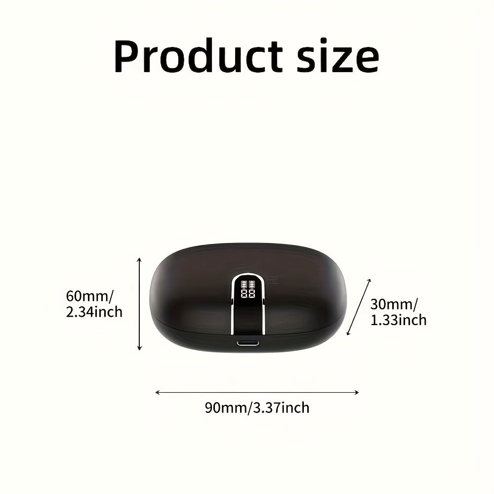 [New Over Ear Headphones] Wireless Earbuds with Pure Bass Sound | Noise Cancelling Headset, Dual-LED Display, Built-in Microphone | for Running Sports