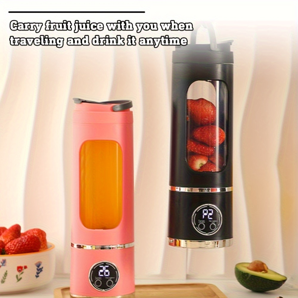 Multifunctional electric juicer cup, digital display juicer, portable rechargeable mini juicer cup