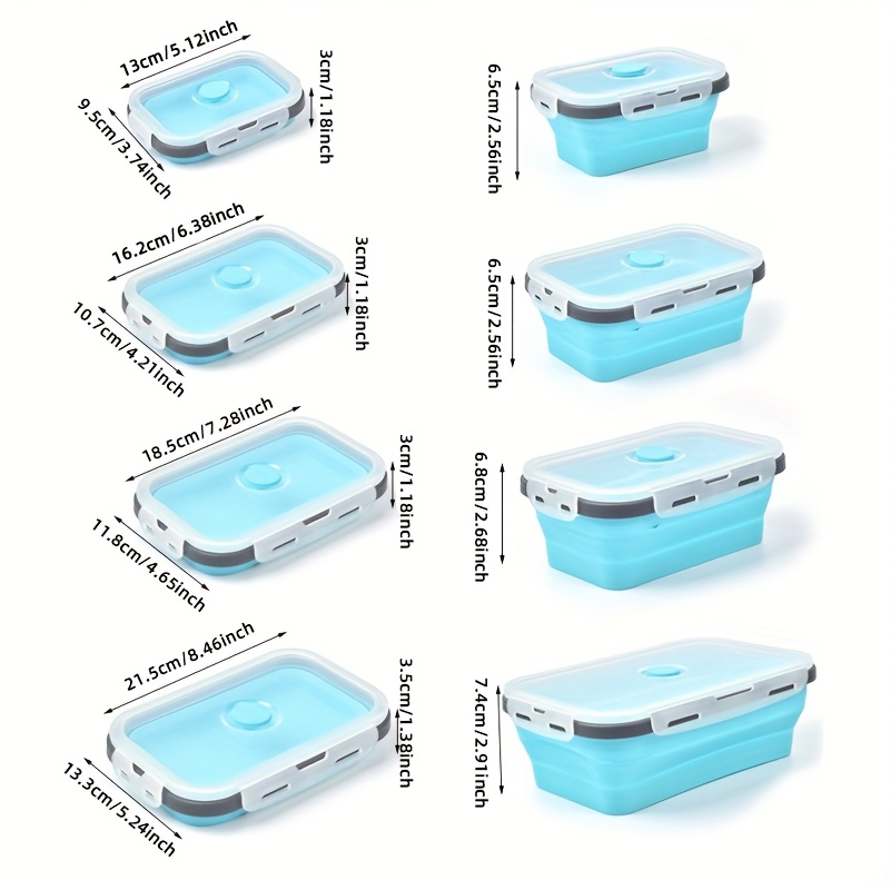 4-piece rectangular bento box set