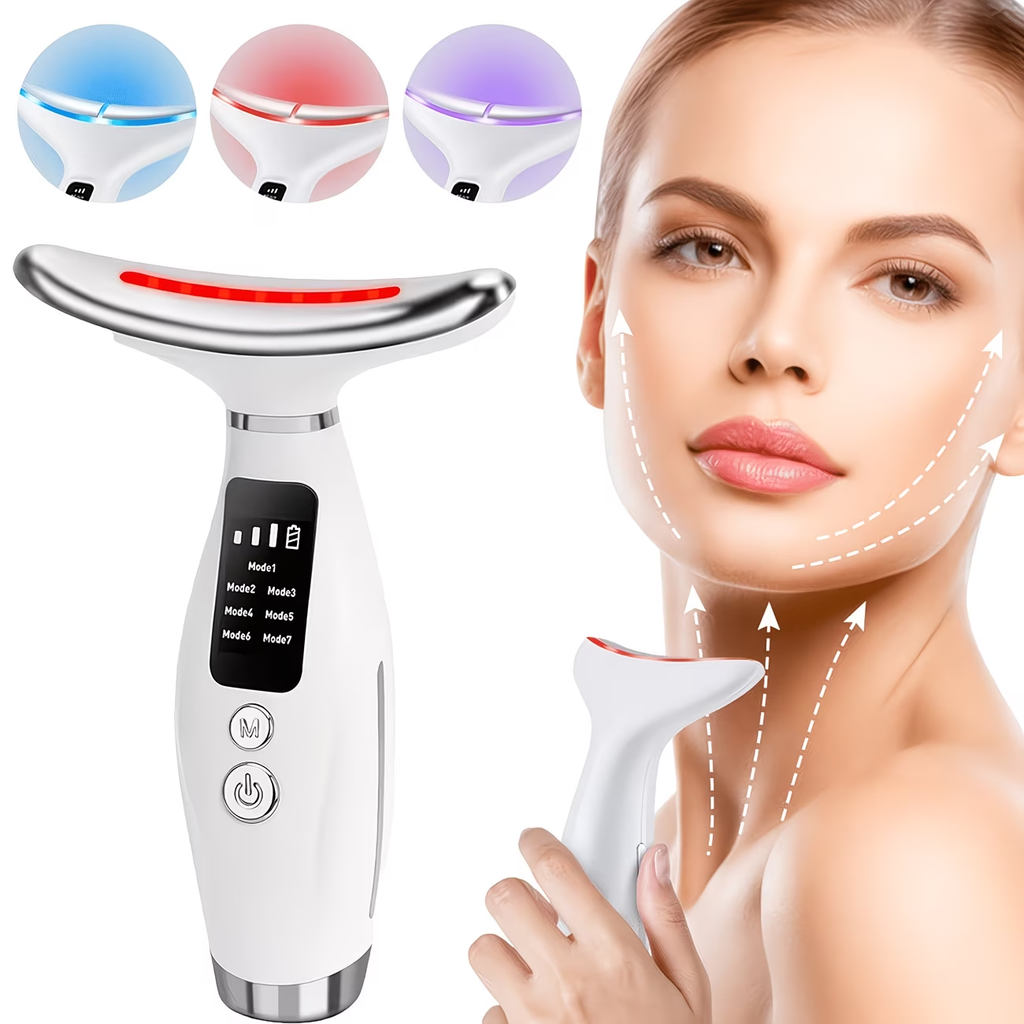 New Face And Neck Massager, 7-color LED Face, USB Rechargeable, Women's Beauty And Skincare Tool, Thanksgiving Gift, Christmas Gift.