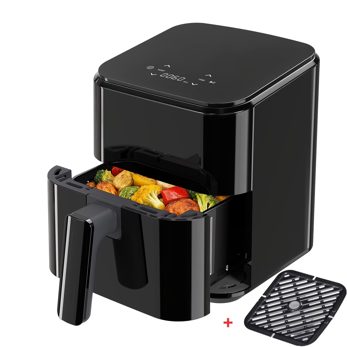 3QT 4-in-1 Multi-functional Air Fry, Roast, Reheat & Dehydrate, Nonstick Basket & Crisper Plate, Easy to Clean