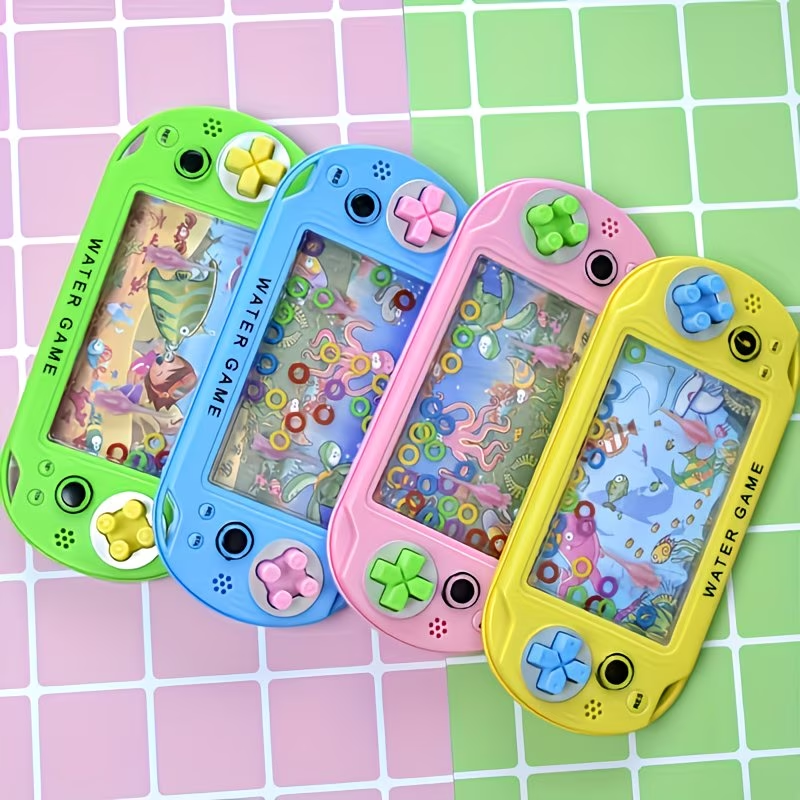 2pcs Mini Water Ring Toss Game - Vibrant Multi-Color - Handheld Water Play Toy for Travel & Party Favors