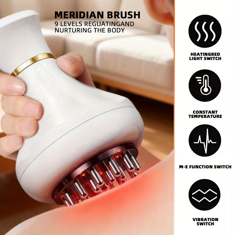 Cross-border Electric Meridian Brush Mini Portable Scraping Instrument Vibration Massager Household Whole Body Cupping Device