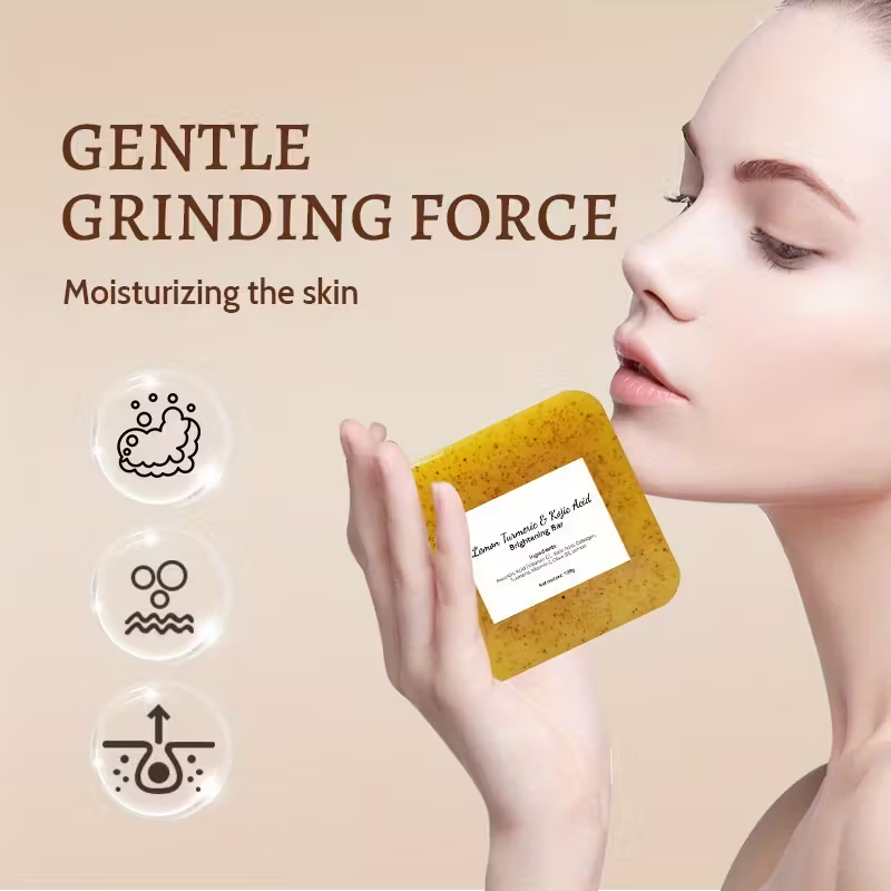 3.53oz Turmeric Soap Lemon Curd Ginger Handmade Cold Processed Face and Hand Soap, Unisex for All Skin Types, Natural Ingredients, 3.53oz, Soap Making Supplies