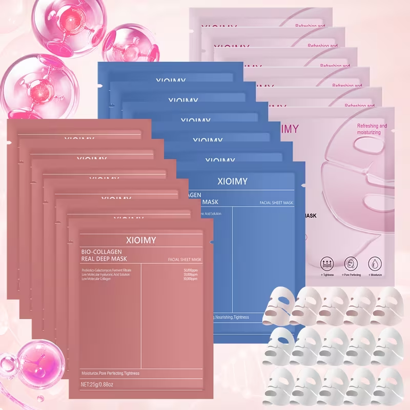 15pcs Set of Bio-Collagen Strong Moisturizing Masks, Deeply Hydrates The Skin, Making The Face More Hydrated, Delicate, And Bright. Rich in Bio-Collagen, It Helps to Say Goodbye to Dry, Dull, And Sagging Skin