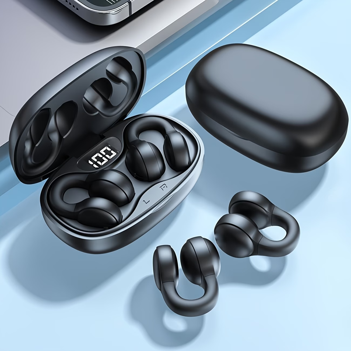 Wireless Music Headset, Touch Earphones Clip-Ear Sports Headphones, for Xiaomi Earphone for iPhone Smart Earbud, for Valentine's Day Gift