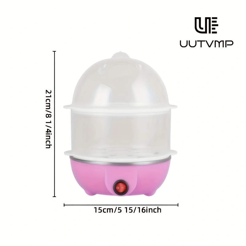 Multifunctional double-layer egg cooker, 14-egg double-layer breakfast maker, multi-stage timer with automatic cooking control, automatic power-off function, 3D circulating heating, food-grade materials.