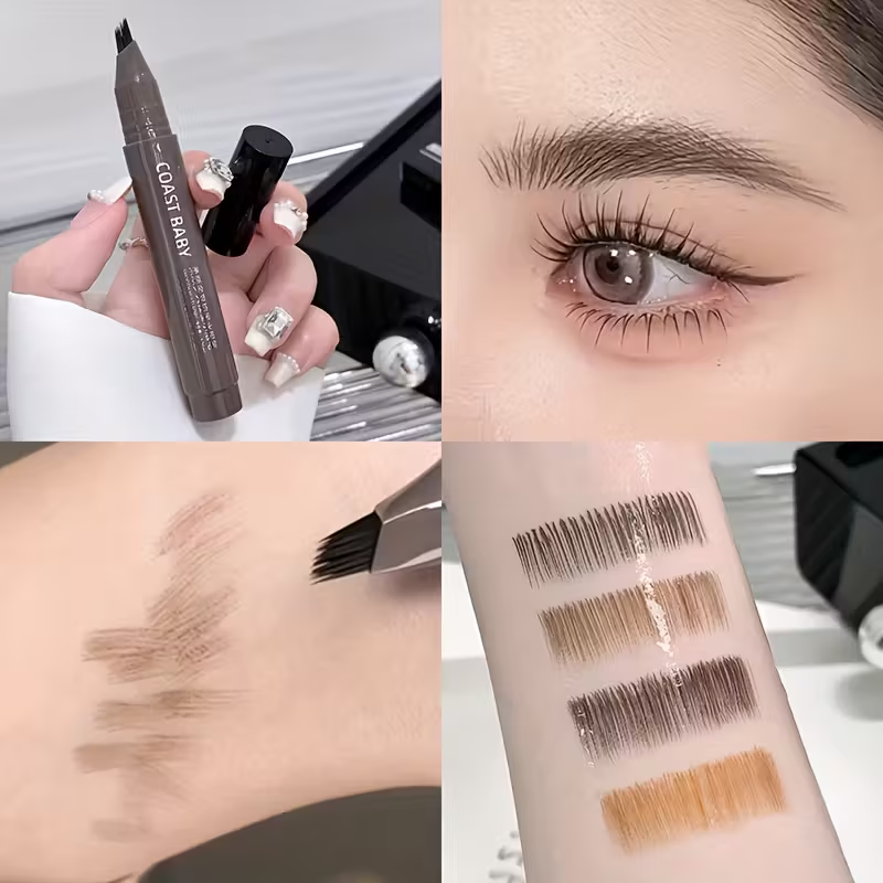 Dual-Effect Quick-Result Waterproof Eyebrow Pencil: Multi-branch Brush Head Design for Defining Each Eyebrow Hair with a Single Stroke + Precise Hairline Filling. Waterproof, Long-lasting Color That Resists Smudging. Three-dimensional Hair-like Flow