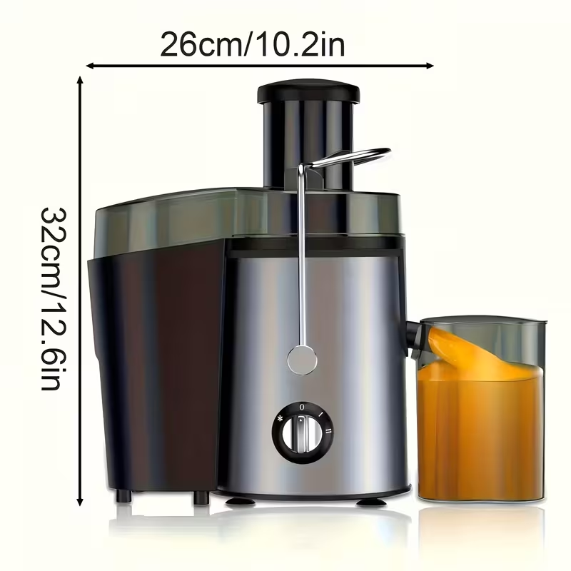 Stainless Steel High Power Portable Large Capacity Juice Extractor with Lid - Durable, Easy-Clean Design for Fresh Juice, Compatible with Most Extractor Systems, Modern Extractor, Powerful Cold Press Juicer