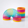 6pcs Color Circle - Elastic Circle - Rainbow Spring Toy - Dynamic Education Stack Spring Round Toy - Rainbow Color - Party Gift Entertainment Learning Tool - Random Color
