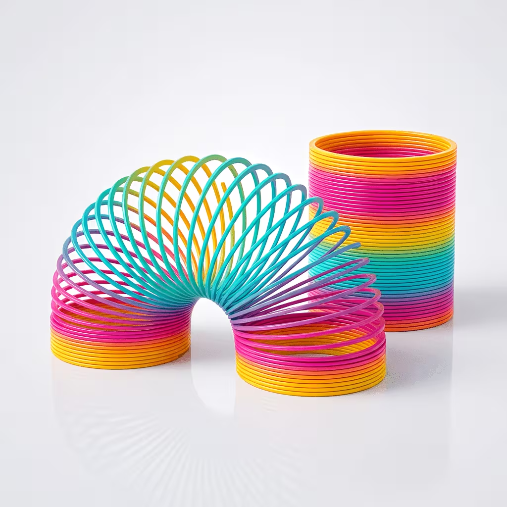6pcs Color Circle - Elastic Circle - Rainbow Spring Toy - Dynamic Education Stack Spring Round Toy - Rainbow Color - Party Gift Entertainment Learning Tool - Random Color