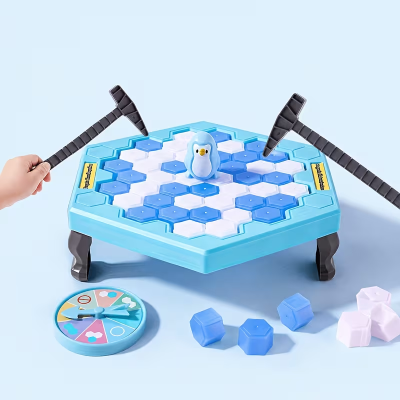 A 55pcs Penguin Ice Breaker Trap Puzzle Game, a 2-4 Player Family Board Game, STEM Toy for Kids, Logic Thinking Training, Multiplayer Interactive Parent-Child Strategy Game, Birthday Gift for Boys and Girls Ages 3+