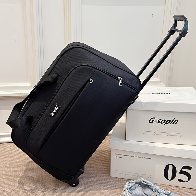 New Travel Bag with Handle and Wheels, Large Capacity Foldable Luggage Suitcase for Outdoor Trips Vacation Commuting