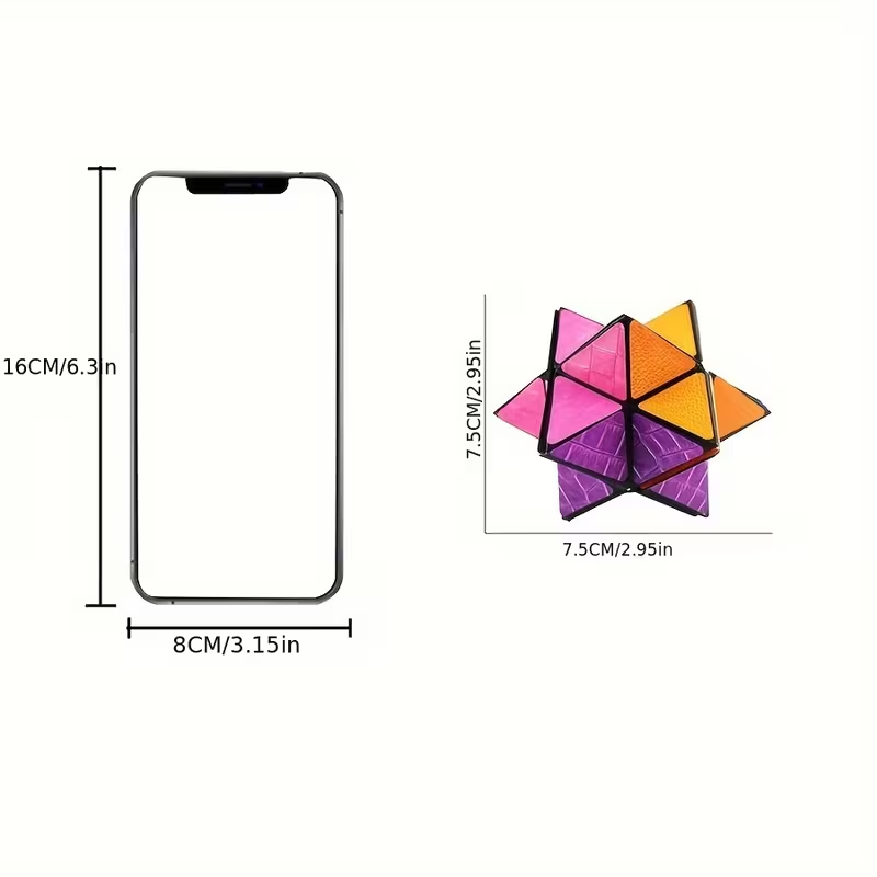 2pcs Infinity Magic Cube - 3D Hexagon Puzzle for Youngsters, Space Geometry Flip Toy, Brain Boost & Relax, Mixed Colors, ABS Material