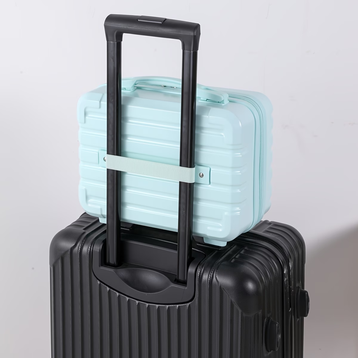 Chic 14-Inch Mini Suitcase Cosmetic Bag - Lightweight, with Zip Closure & Fixed Shoulder Strap - Perfect for Travel, Students, and Gifts