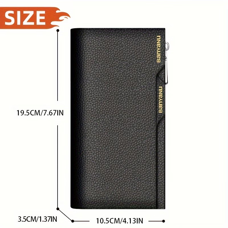 Men's Genuine Leather Long Wallet, New Style Large Capacity Multi-Card Slot Cowhide Clutch with Driver's License Holder, N2033
