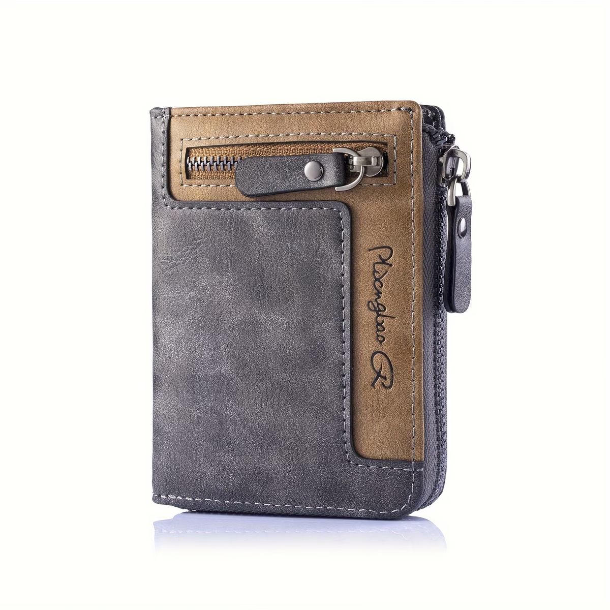 1 Vintage Men'S Faux Leather Wallet | Multifunctional Fashion with Color Block Details, Ideal Gift from CarrKen
