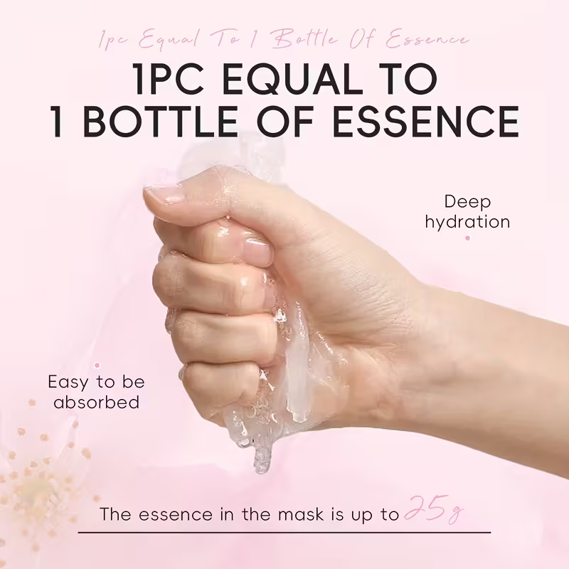 20pcs Japan Sakura Sheet Mask For All Skin Type, Portable For Travelling, Hydrating Skin, Ideal Gift For Valentines Day Christmas