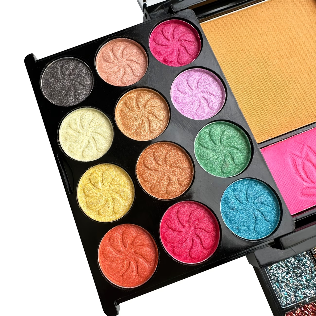 [Ultimate Makeup Set] 37pcs Ultimate Makeup Set for Beginners: Eyeshadow Palette, Blush, Lip Gloss & Contour Kit with Applicators - Includes Brown, Berry, Coral & Blue Tones for Women