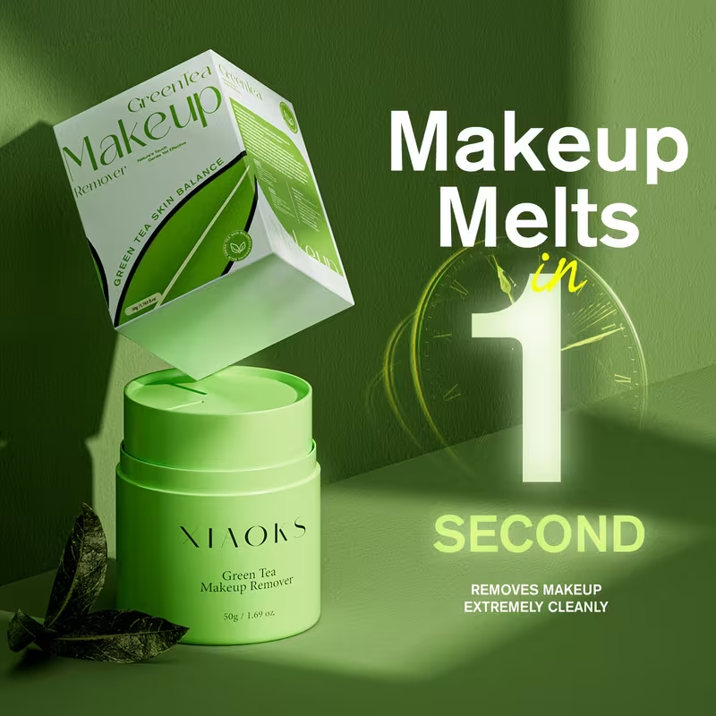 Green Tea Rotary Makeup Remover, Makeup Remover Lotion Makeup Remover Oil Suitable for Face, Lips And Eyes Suitable for Removing All Types of Makeup, Mild Without Irritation, Clear Without Residue, Deep Clean Skin, Deep Moisturize Face