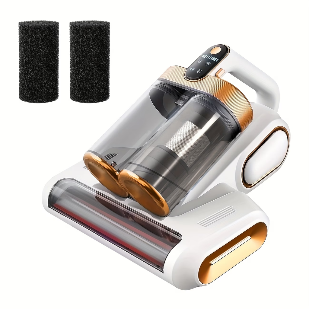 3-minute Fast Charging Cordless Mattress Vacuum Cleaner, 16Kpa Suction Power, 253.7nm UV Light And 80, 000 RPM Sonic Technology, Portable Double Cup Handheld USB Rechargeable, Suitable for Beds, Fabric Sofas, Carpets, Mother's Day Gift