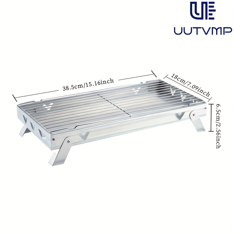 Foldable BBQ grill, disposable BBQ grill, compact folding grill; quick to set up, easy to use, lightweight and portable, space-saving; ideal for camping, gatherings, and BBQ events.
