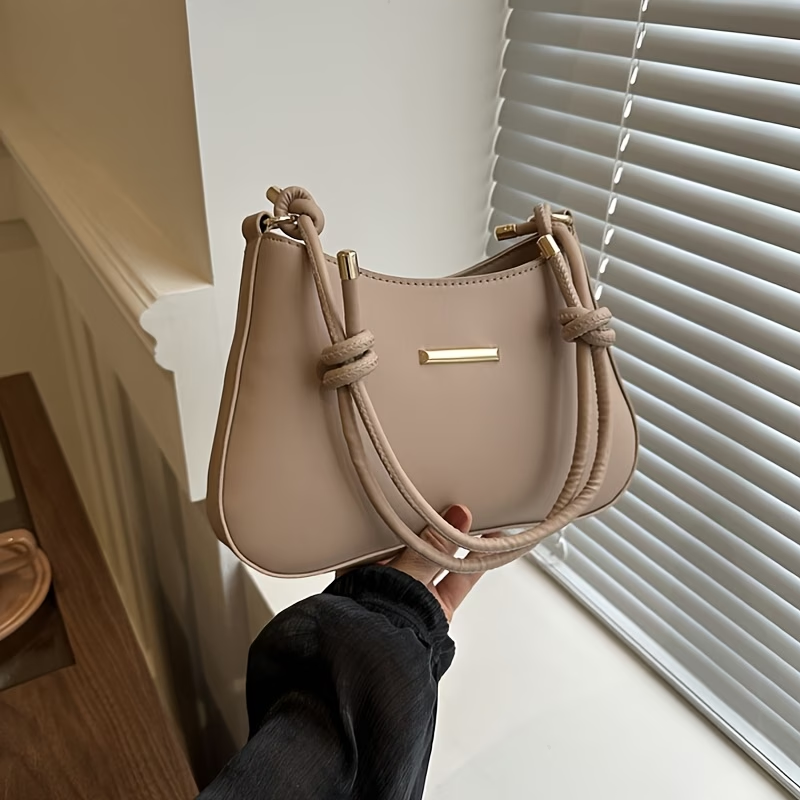 Women'S Shoulder Bag - Stylish Underarm Square Bag, Elegant Temperament Handbag, Large-Capacity Commuting Crossbody Bag, Candy-Colored Versatile Square Bag, Artificial Synthetic Faux Leather Material