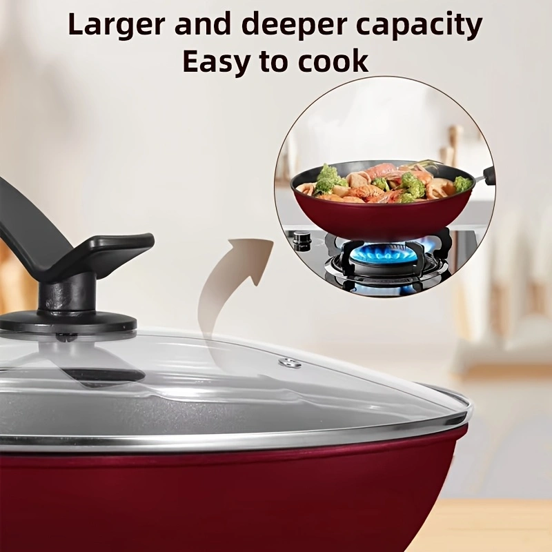 3-piece cookware set: wok, frying pan, and saucepan
