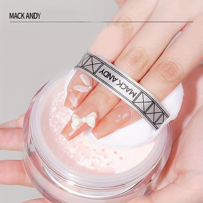 24g MACKANDY Setting Powder/Oil Control, Waterproof, Sweat-Resistant, Fine Texture/Ivory White for Fair Skin, Natural Shade for Healthy Skin, Rose Pink for All Skin Tones, Natural Glow