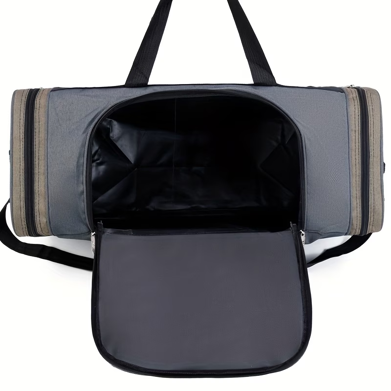Large Tote Bag/handbag, a Single-piece Solid-color Nylon Zippered Travel Tote Bag with Large Capacity, Adjustable Shoulder Strap for Single-shoulder or Crossbody Wear, Luggage Bag, Multi-functional Backpack for Outings and Travel