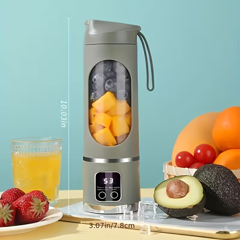 Portable USB Charging Blender & Juicer - Easy to Clean, Easy to Use, Suitable for Fruit and Vegetable Drinks, Smoothies, with Digital Display - Ideal for Home, Office, Camping, Travel, and Gifts