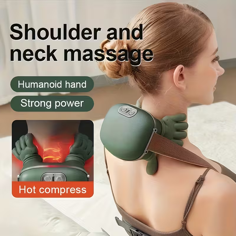 Bionic Neck Shoulder Massager Heated Back Massagers Electric Kneading Muscles Massage Pillow Neck Waist Leg Body 3Level Modes